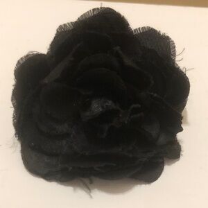 Elegant Black Fabric Flower Hair Clip
